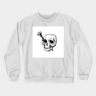 Screwed Head , Funny skull man ink drawing Crewneck Sweatshirt